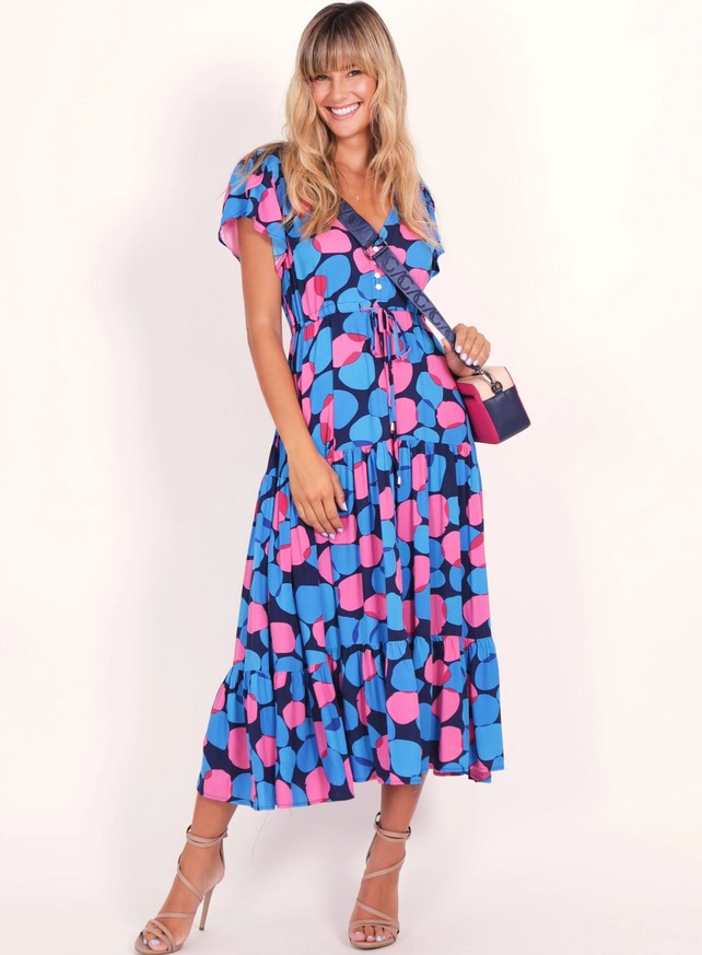 Sunny Maxi Dress - Pink Print