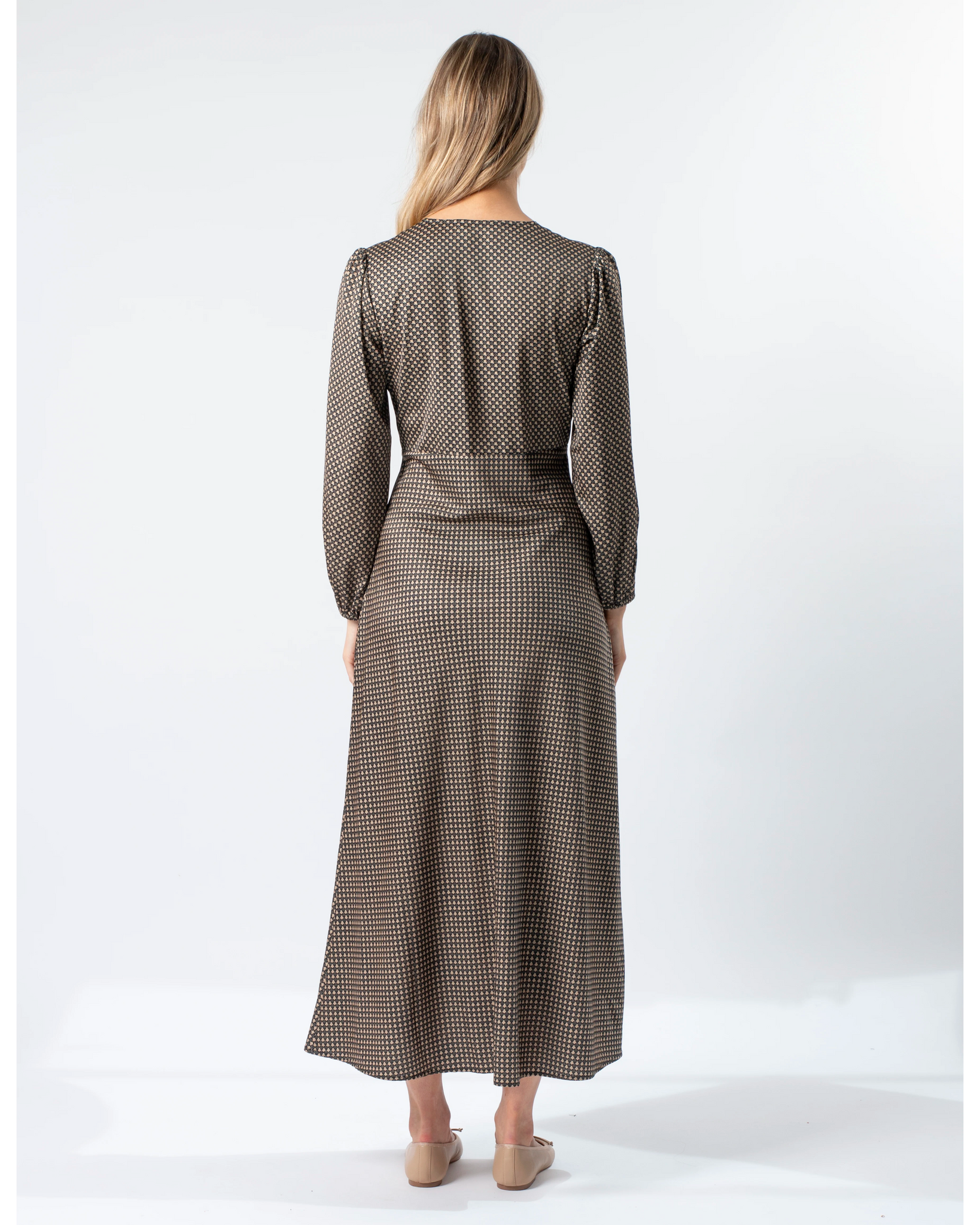 Serene Dress - Safari Houndstooth