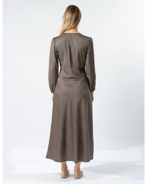 Serene Dress - Safari Houndstooth