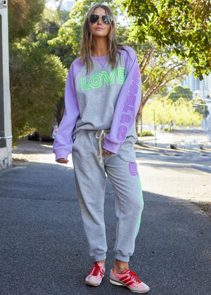 Retro Love Sweat - Mauve Grey