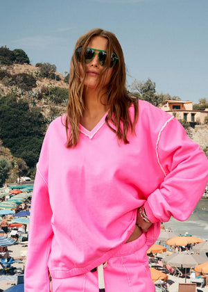 Capri Neon Sweat - Hot Pink