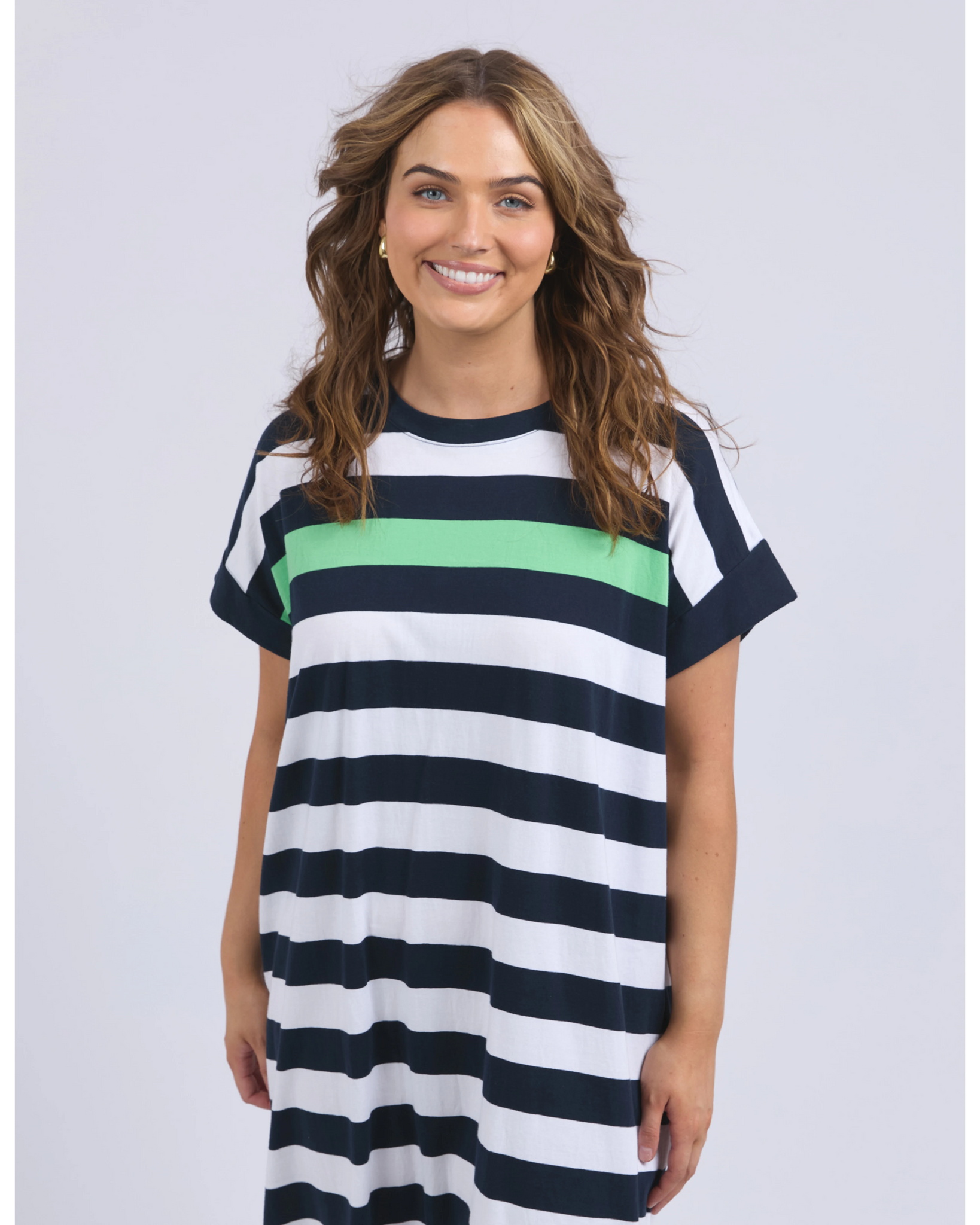 McKinley Dress - Navy White Stripe
