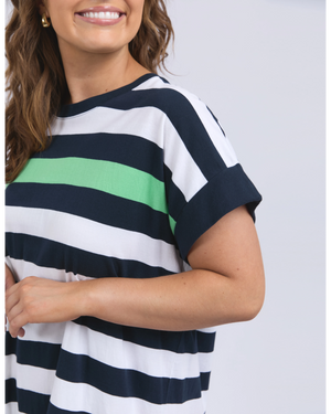 McKinley Dress - Navy White Stripe
