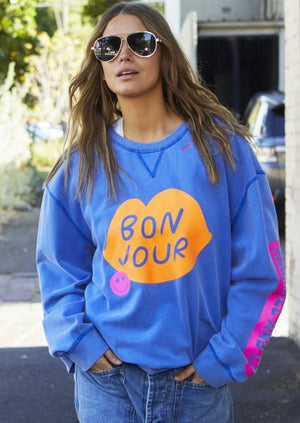 Bonjour Washed Blue Sweat - Blue PREORDER