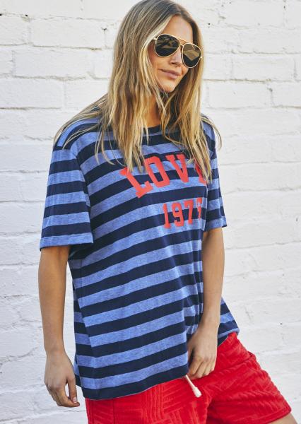 Love 1976 Stripe Tee - Navy Stripe PREORDER
