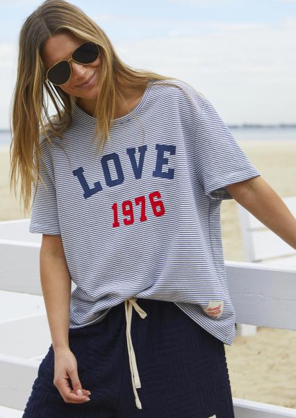 Love 1976 Tee - Navy White Stripe PREORDER