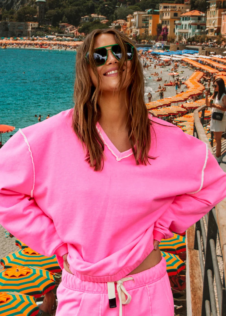 Capri Neon Sweat - Hot Pink