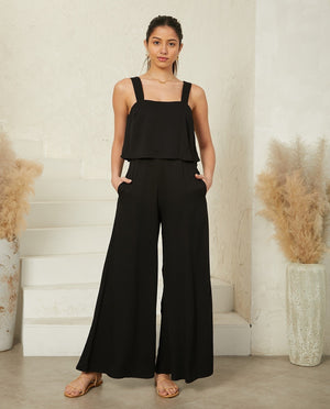 Nina Tank Pant Set - Black