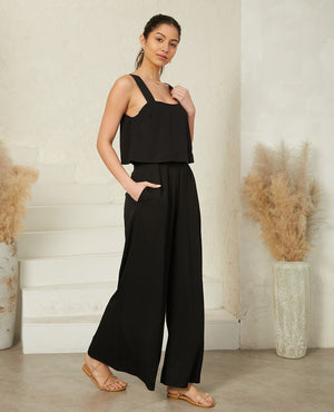 Nina Tank Pant Set - Black