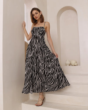 Lina Maxi Dress - Zebra Print