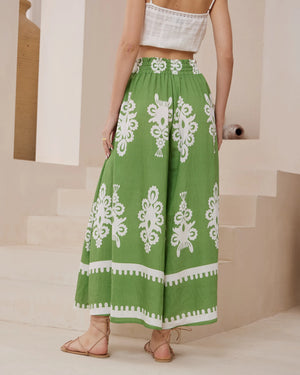 Furla Wide Leg Drawstring Pants - Green