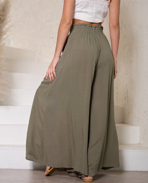 Kaitlyn Wide Leg Pants - Khaki