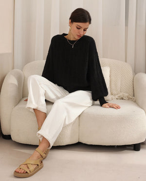 Linnita Puffy Sleeve Jumper - Black