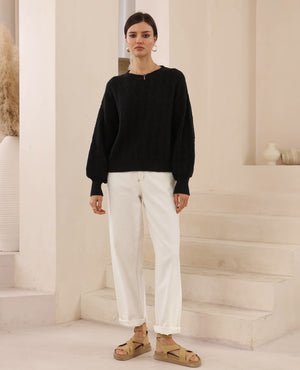 Linnita Puffy Sleeve Jumper - Black
