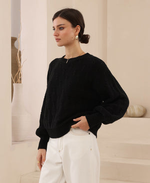 Linnita Puffy Sleeve Jumper - Black