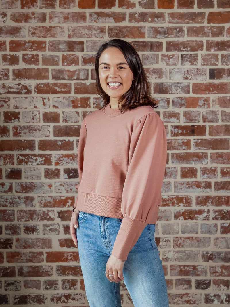 Hailey Crop Sweatshirt - Dusty Rose