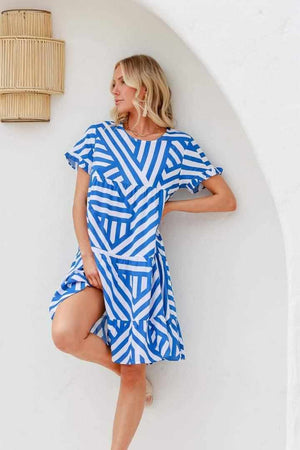 Santorini Stripe Dress - Blue