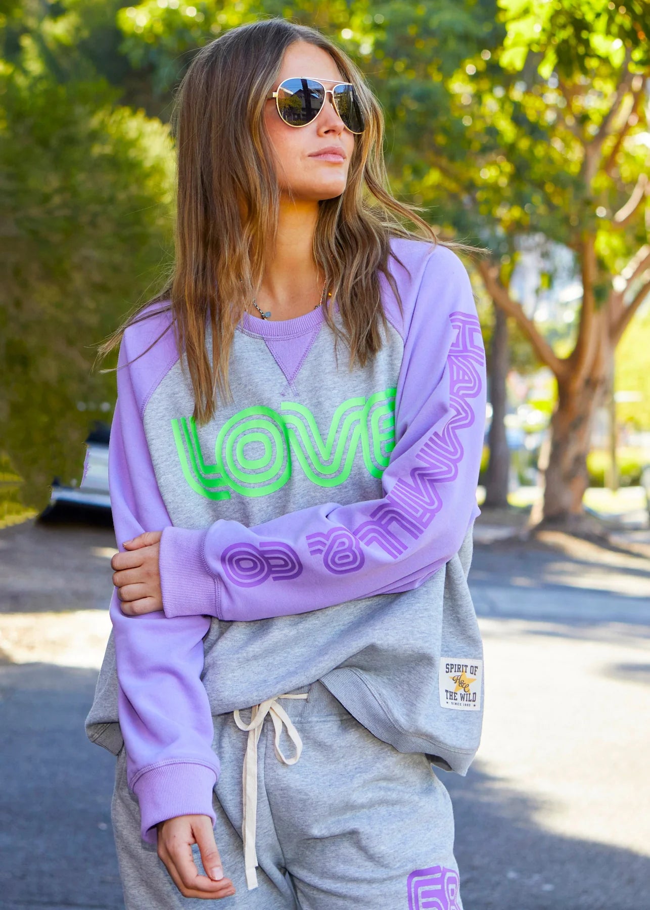 Retro Love Sweat - Mauve Grey