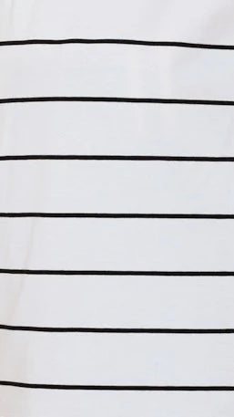 Athens Stripe Tee - White Black