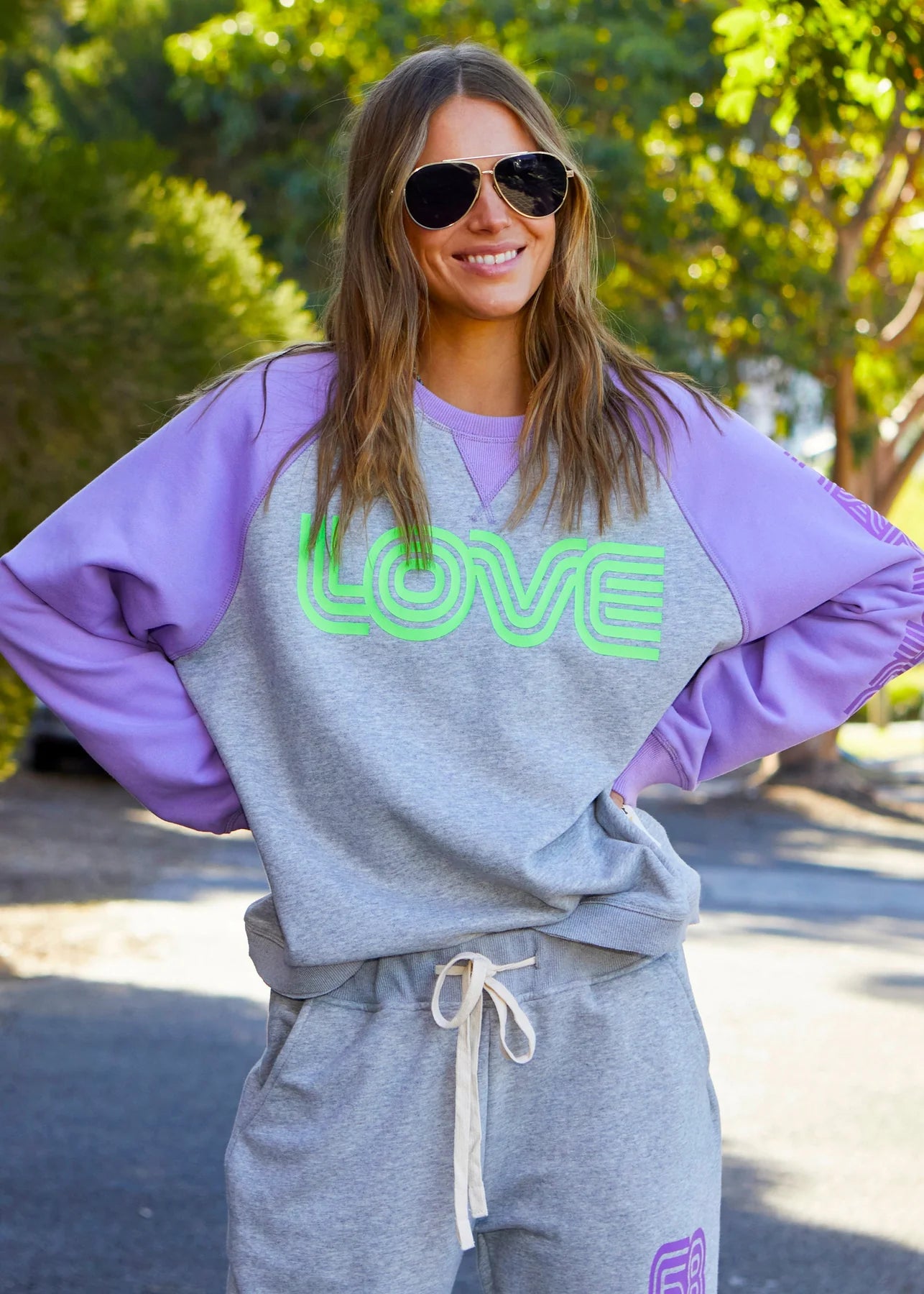 Retro Love Sweat - Mauve Grey