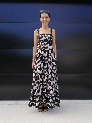 Kaitlyn Dress - Black Beige Exclusive Print