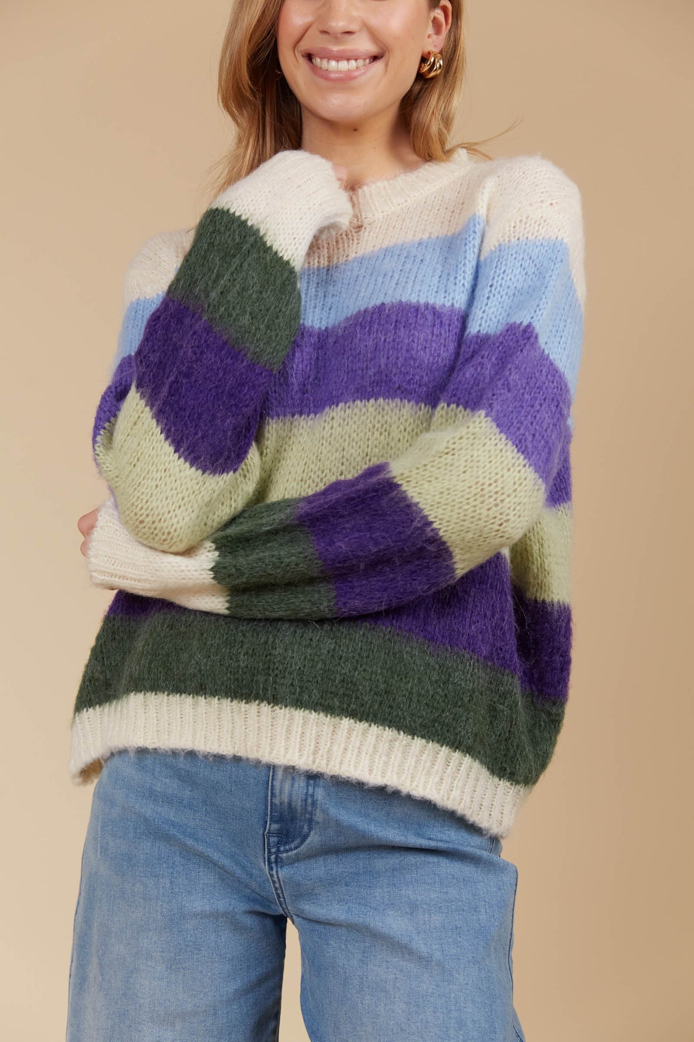 Pallas Stripe Jumper - Violet