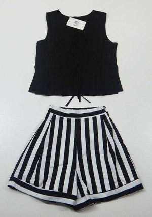 Luxe Stripe Shorts - Black White