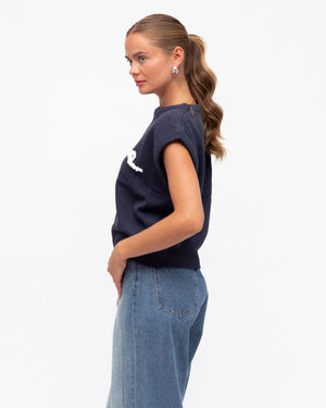 Love Knit Vest - Navy PREORDER