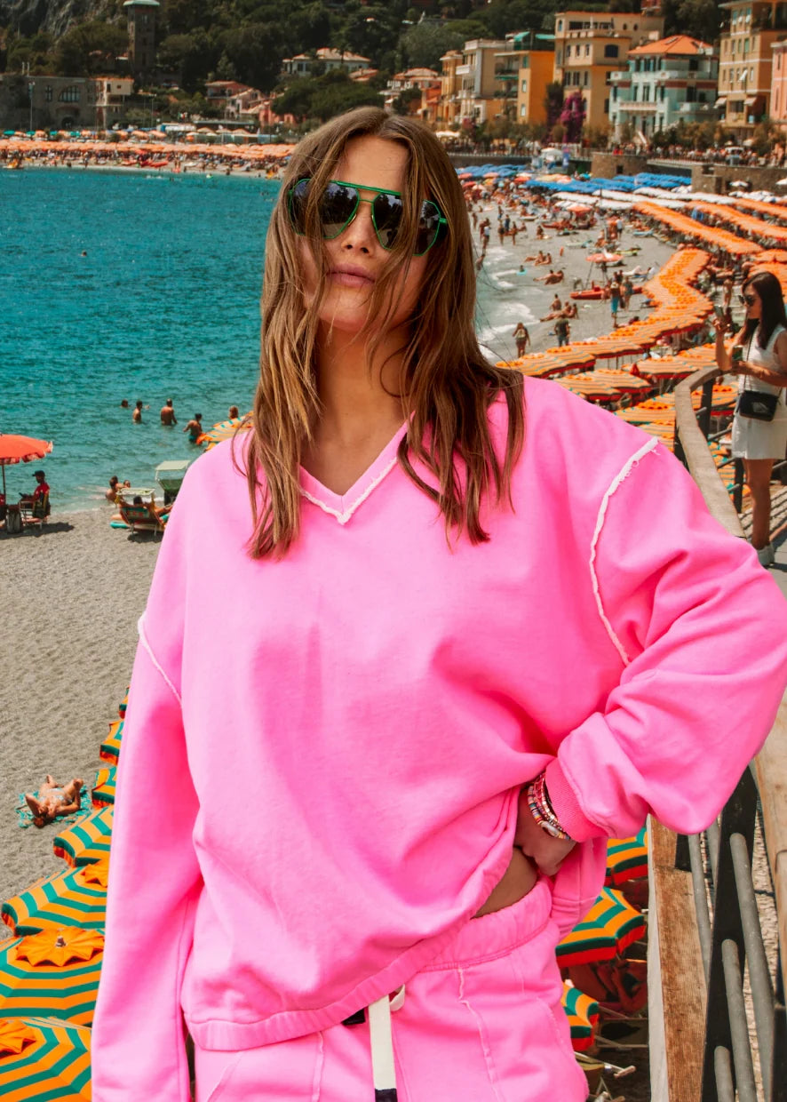 Capri Neon Sweat - Hot Pink