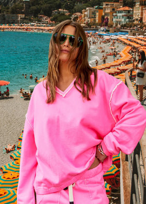 Capri Neon Sweat - Hot Pink
