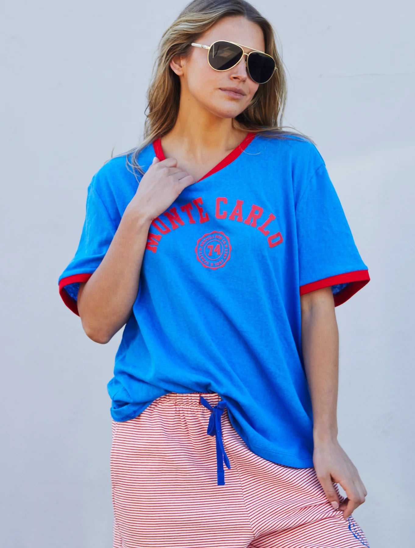 Riviera Tee - Blue Red