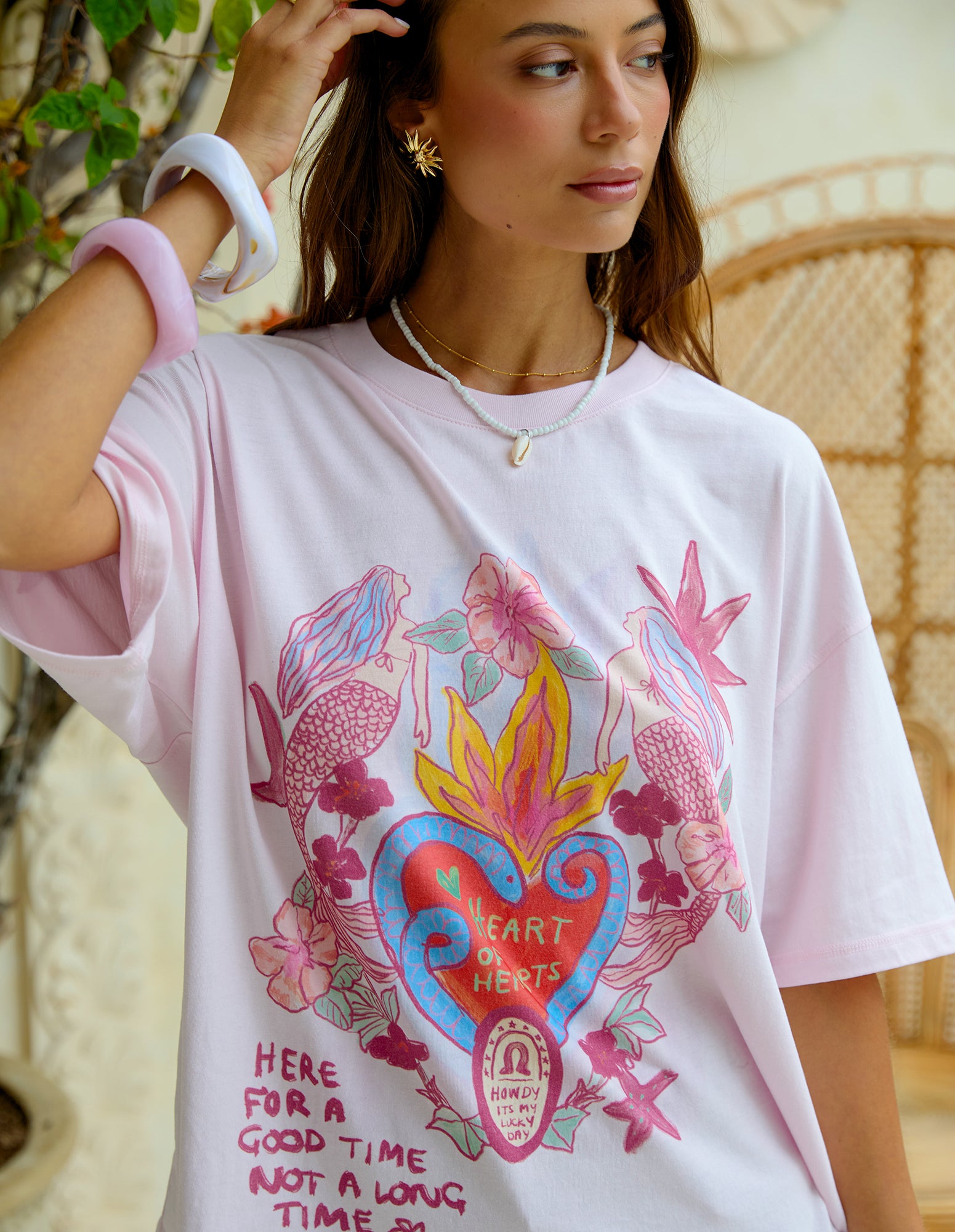 Heart of Hearts Tee - Pale Pink