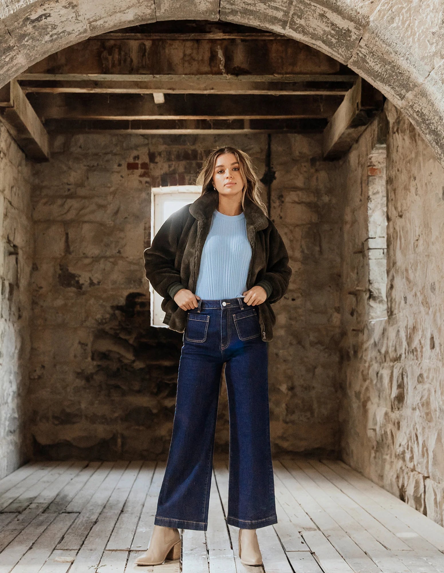 Sarah Wide Leg Jean - Indigo Blue
