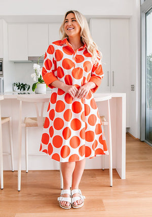 Spot Dress - Orange