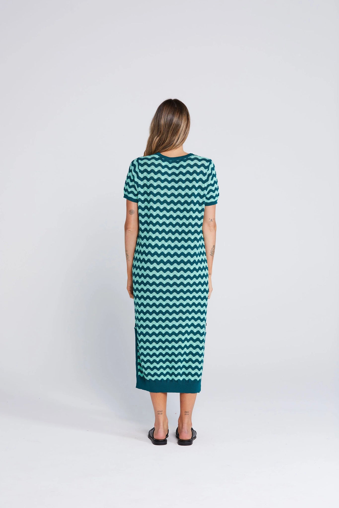 Squiggle Dress - Sage and Cyprus