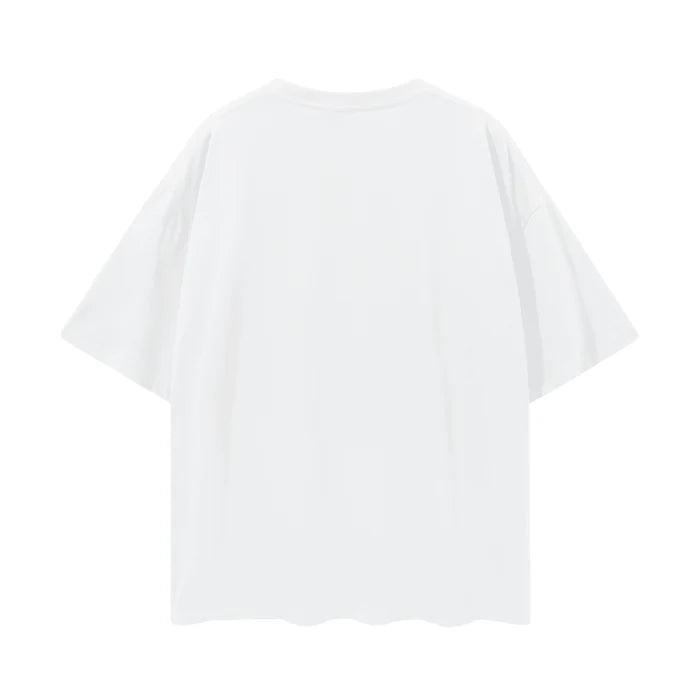 Gingham Hearts Oversize Tee - Lucent White