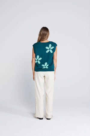 Petal Vest - Sage and Cyprus