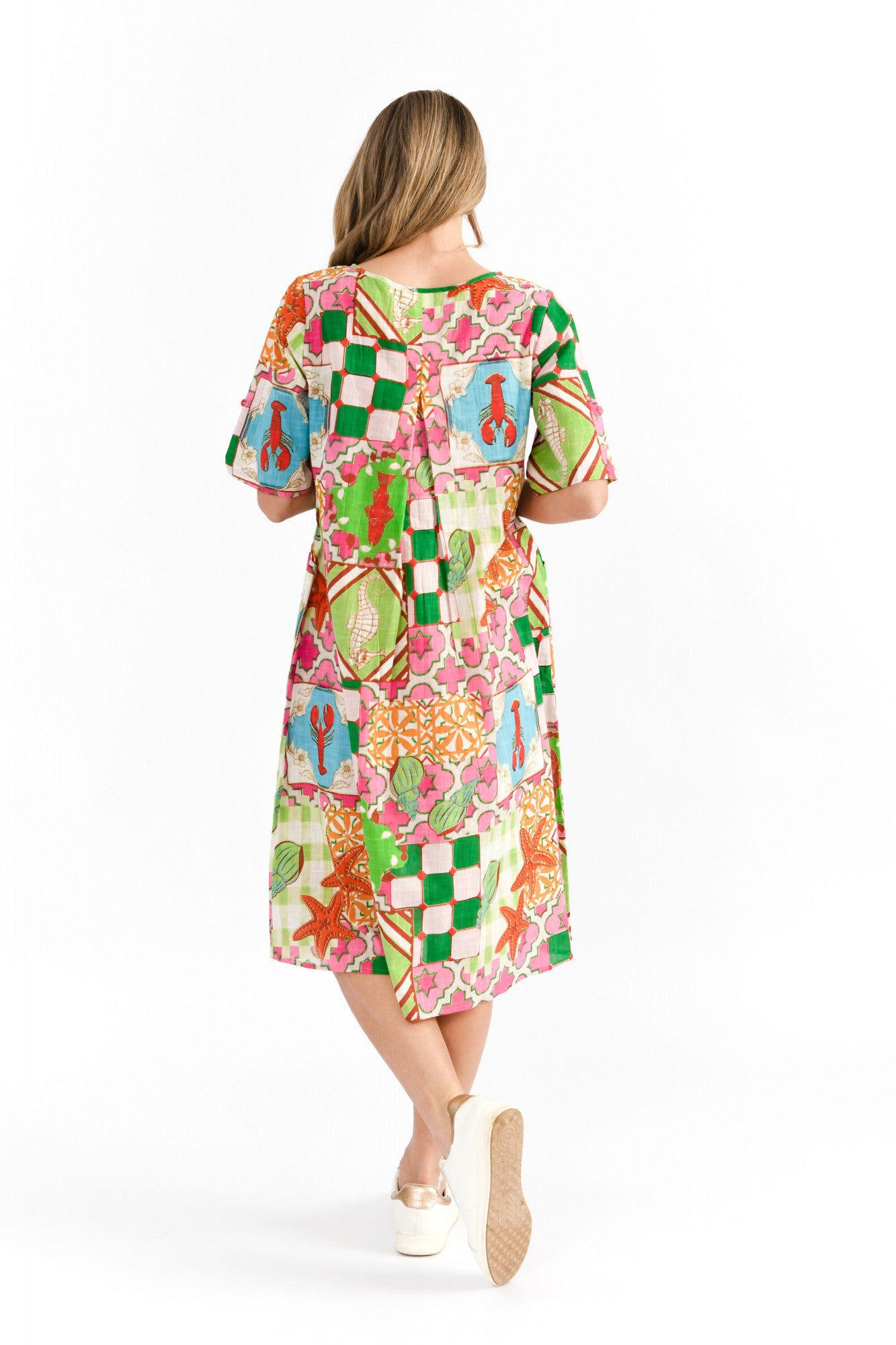 Yvonne Round Neck Dress - Coastal Vacay