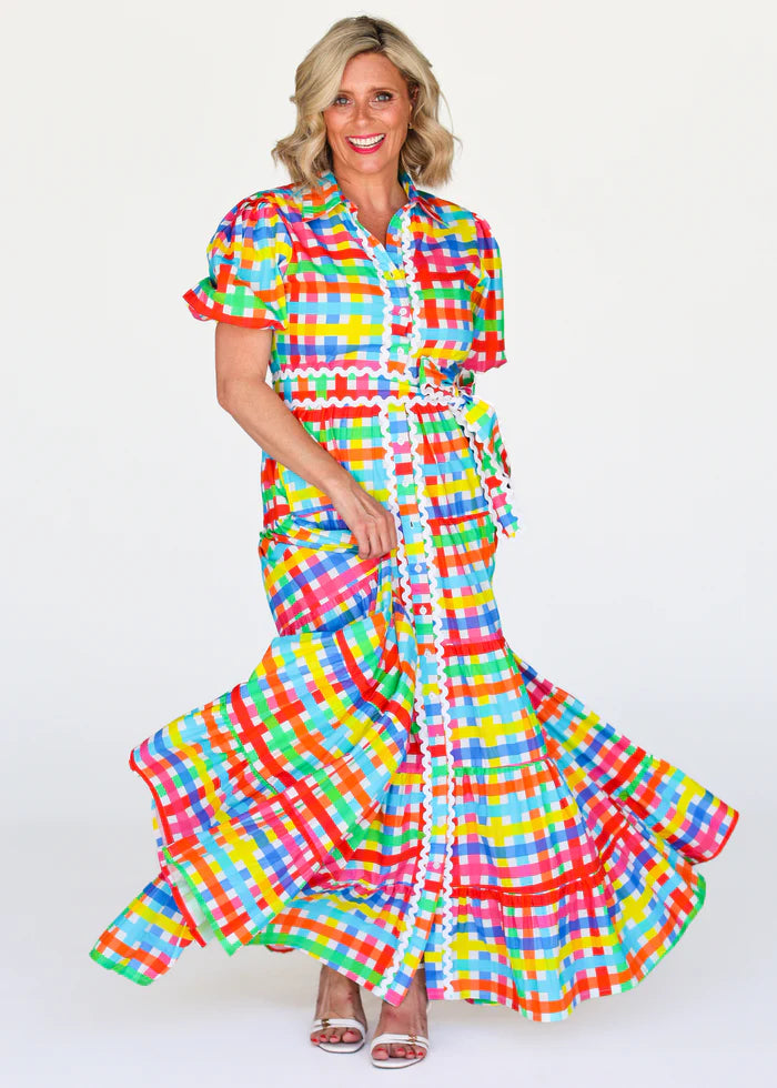 Alice Dress - Neon Gingham PREORDER