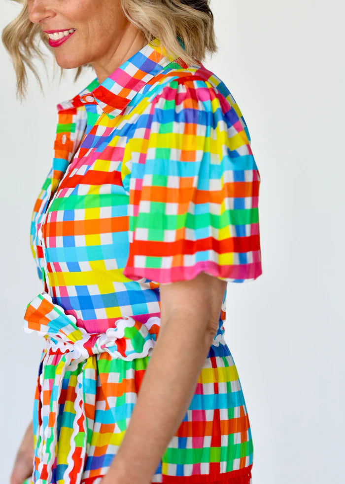 Alice Dress - Neon Gingham PREORDER