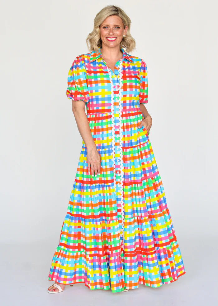 Alice Dress - Neon Gingham PREORDER
