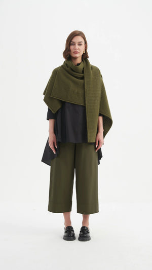 Asymmetric Wrap Knit - Khaki
