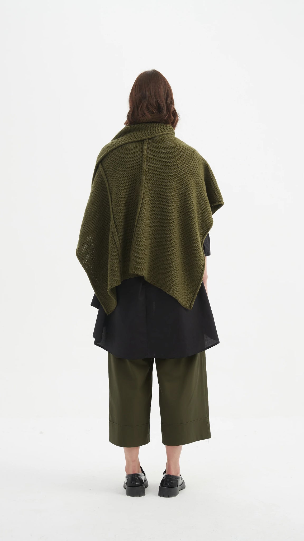Asymmetric Wrap Knit - Khaki