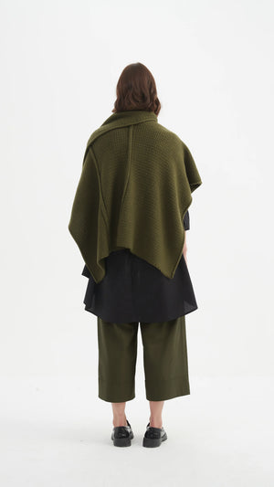 Asymmetric Wrap Knit - Khaki