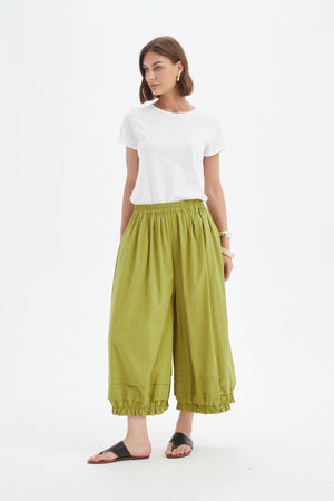 Ruffle Cuff Easy Pant - Black