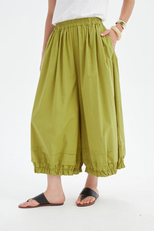 Ruffle Cuff Easy Pant - Black