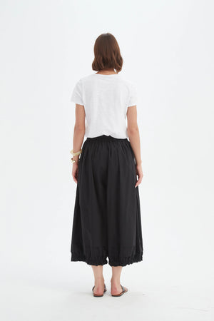 Ruffle Cuff Easy Pant - Black
