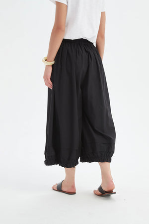 Ruffle Cuff Easy Pant - Black