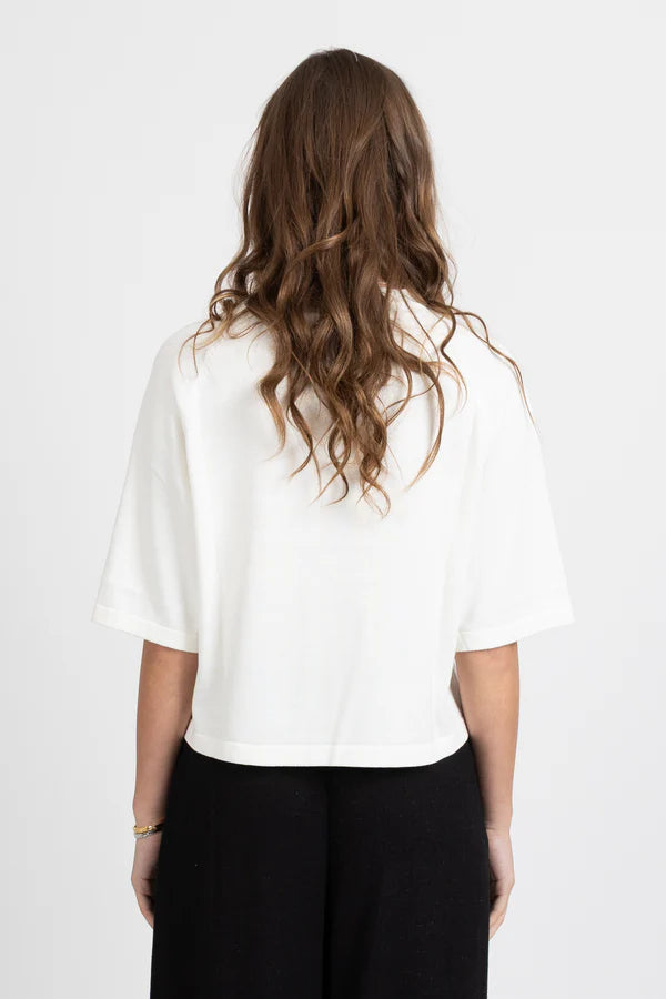 Badge Knit Top - Ivory