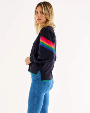 Tori Jumper - Navy Rainbow